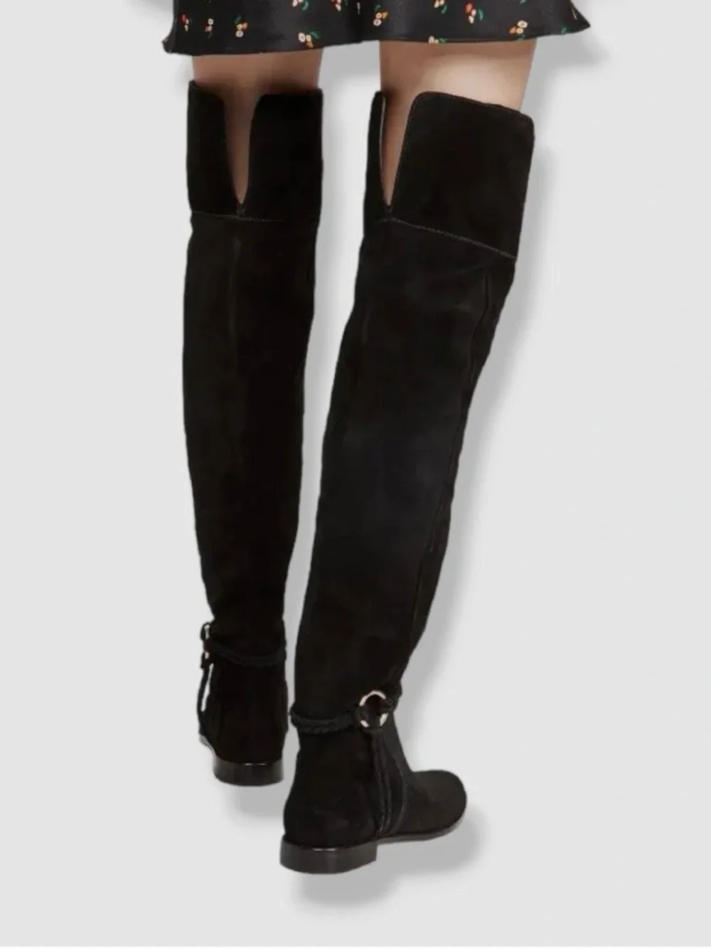 $950 NWOT Ulla Johnson Alps Black Over-the-Knee Suede Riding Tall Boots Size 9.5